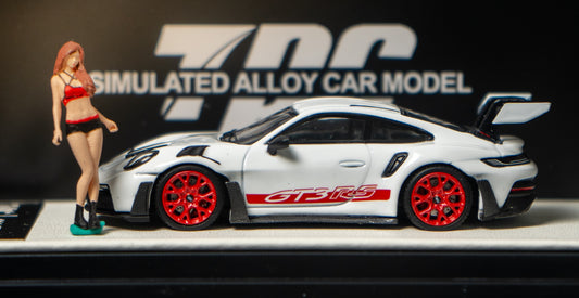 TPC - Porsche 992 GT3 RS White Red Wheels Figure Version